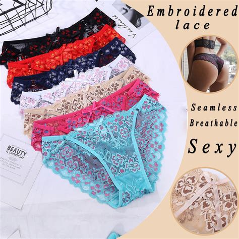 Yuhaotin Neon Lingerie Pc Women Embroidery Lace Panties Low Waist