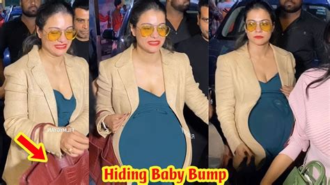 3rd Time PREGNANT Kajol Devgan Hiding Her Baby Bump With Bag In Front