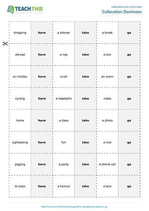 Collocation Dominoes Preview