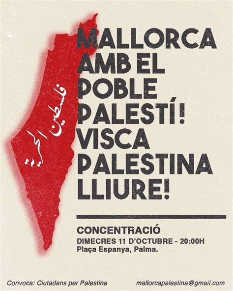 Guerra Israel y Palestina Convocan una concentración en Palma de