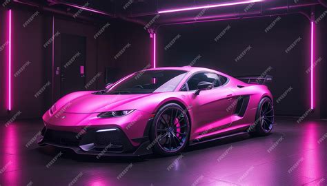 Premium AI Image | A pink sports car racing wallpaper