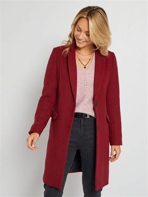 Manteau Lainage Bordeaux Kiabi 12 00