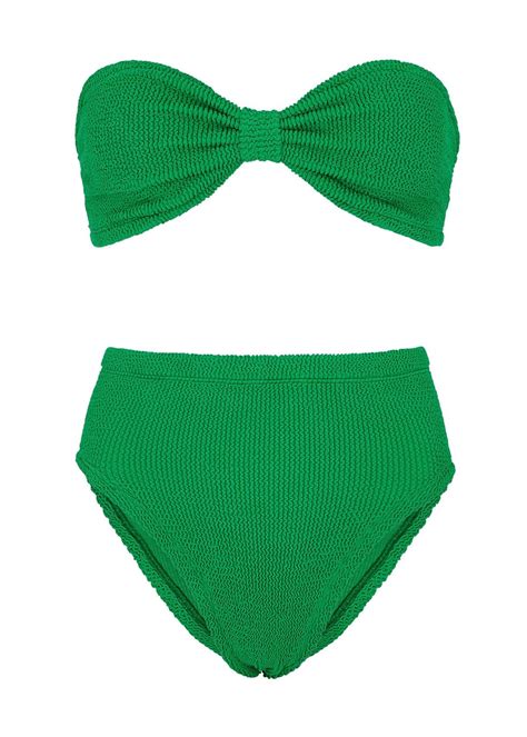 Hunza G Ruby High Waist Seersucker Bikini In Green Lyst