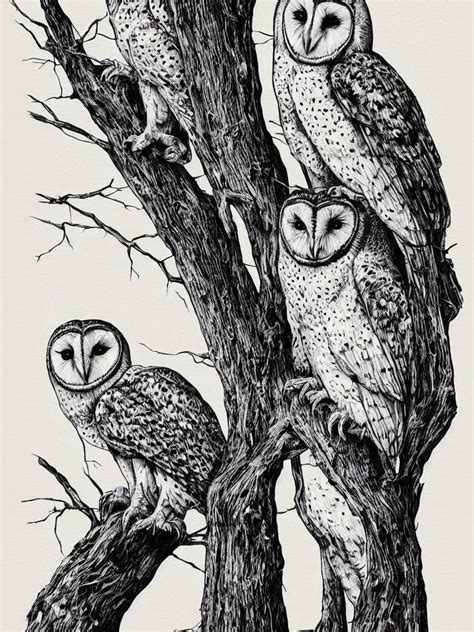 Owl And Ghost In Haunted Woods Lithograph Museum Stable Diffusion