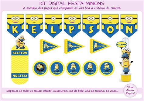 Kit Digital Festa Minions Elo Produtos Especiais