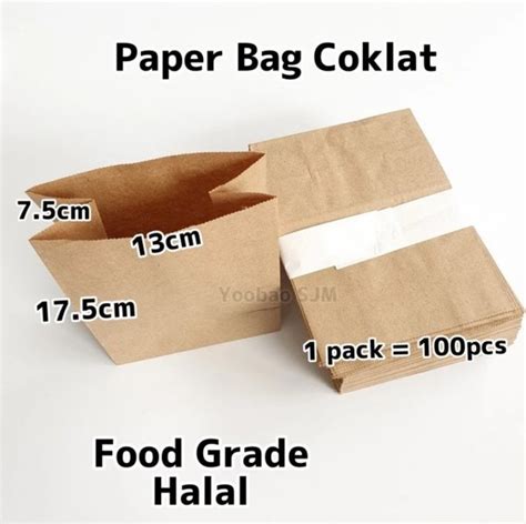 Jual Kantong Kertas Kraft Cm Paper Bag Sos B Coklat Tebal Food