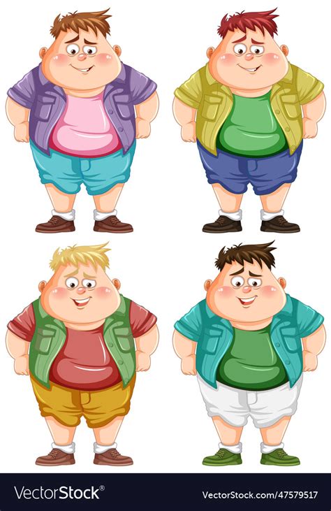 Fat Boy Cartoon Character Royalty Free Vector Image