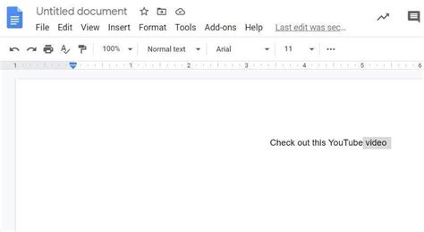 Google Docs Hyperlink Step 1