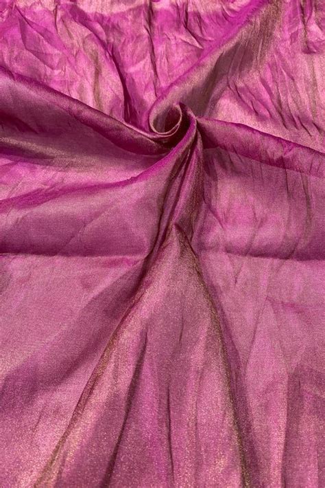 Shop The Finest Pink Handloom Banarasi Tissue Silk Fabric 1 Mtr