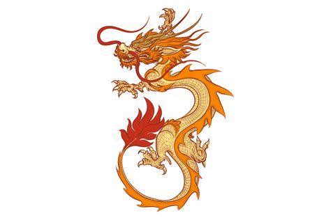 Asian Ancient Dragon Drawing. Traditiona Graphic by vectortatu ...