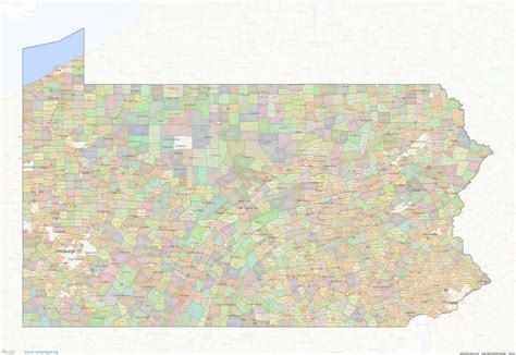 Pennsylvania Civil Township Boundaries Map – medium image – shown on ...