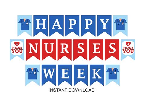 Printable Nurse Week Banner Nurse Week Decorations Nurses Etsy