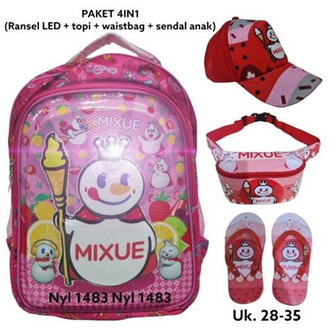 Jual Paket Hemat In Tas Ransel Anak Sd Mixue D Led Bisa Nyala Free