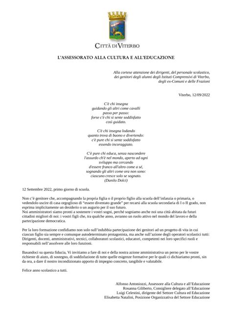 Comune Di Viterbolettera Assessorato Cultura Ed Educazione Per Le