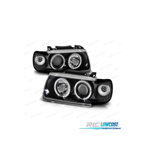 FARÓIS ANGEL EYES PISCA PARA VOLKSWAGEN VW POLO 94 99 FUNDO PRETO MAN