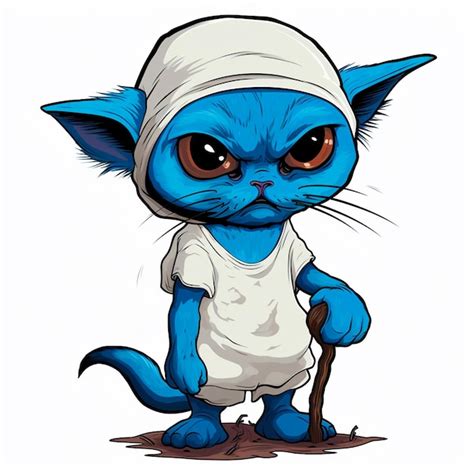 Premium Photo Blue Smurf Cat Meme Sticker Shailushai