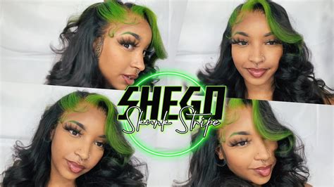 How To Shego Inspired Skunk Stripe Wand Pin Curls Ft Alipearl Hair