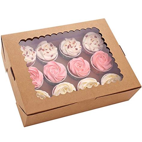 Cardboard Cupcake Boxes Moretoes Cupcake Boxes 20 Packs Brown Cupcake