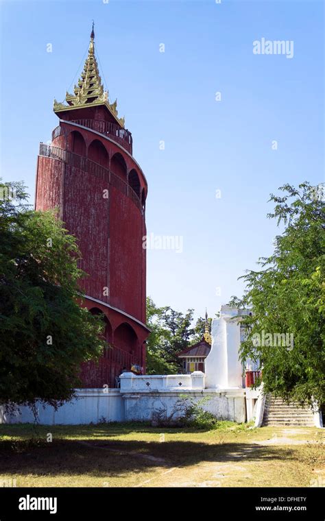 Watch Tower Mandalay Palace Mandalay Myanmar Asia Stock Photo Alamy