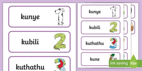 Free Maths Number Systems Word Cards Counting In Zulu