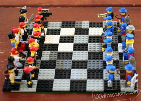 DIY LEGO chess game board and pieces - 100 Directions