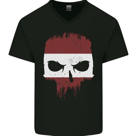 Österreicher Totenkopf Österreich Fitness Flagge Biker Herren V Neck