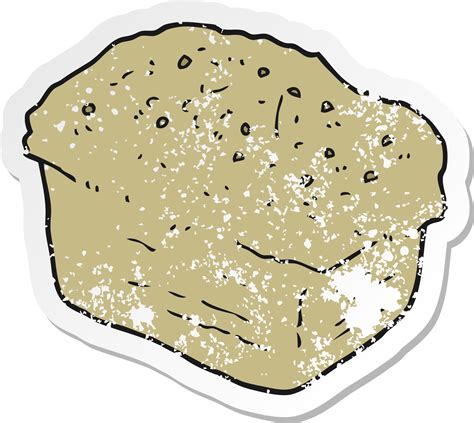 Pegatina Retro Angustiada De Un Pan De Dibujos Animados 45100428 Png