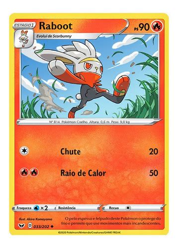 Kit Carta Pokémon Cinderace Raboot Scorbunny Espada E Escudo