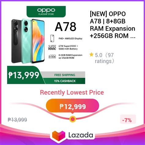 New Oppo A78 88gb Ram Expansion 256gb Rom 67w Supervooc