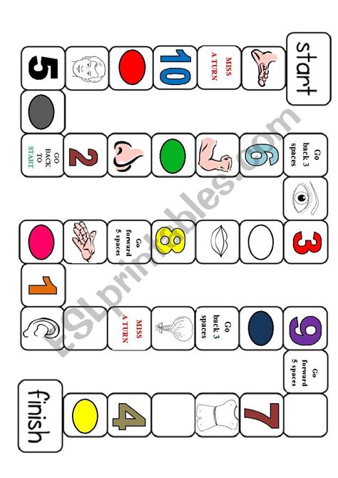 Body Colours And Numbers Board Game ESL Worksheet By Lumetivier