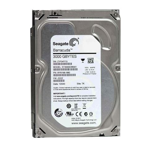 Disco Duro De 3 Teras Seagate 7200 Rpm Sata Kemik Guatemala