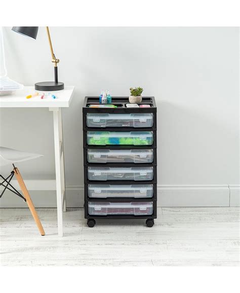 Iris Usa 6 Drawers Scrapbook Organizer Top Plastic Storage Cart With