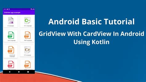 GridView With CardView In Android Using Kotlin YouTube