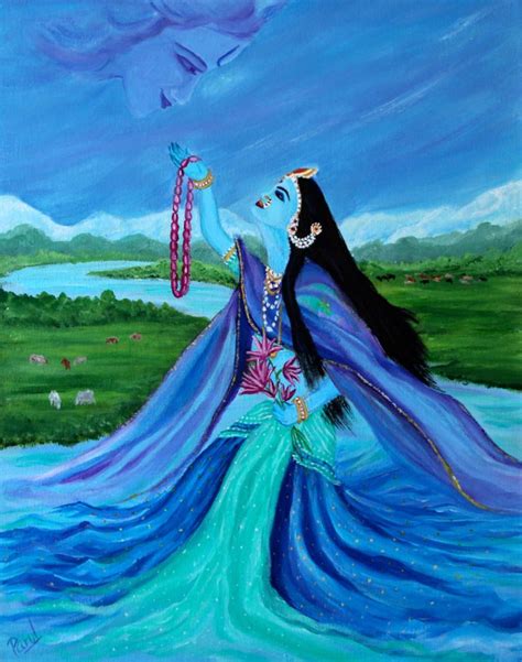 This Painting Is Of Yamuna Maharani Maa Goddess Yamunayamuna River