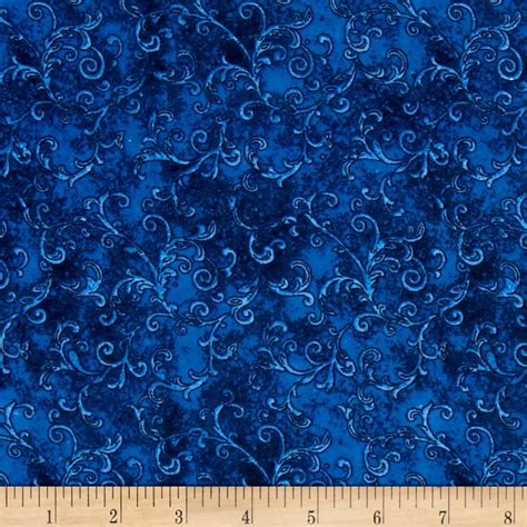 Essentials 108 Wide Back Flannel Filigree Dark Blue From Fabricdotcom