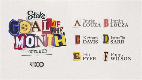 Goal Of The Month October Nominations Youtube