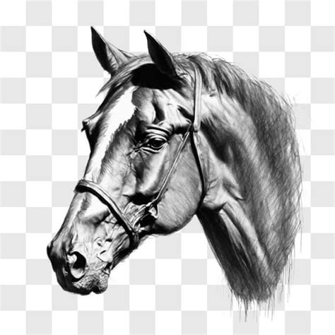 Download Artistic Black and White Horse Head Drawing Sketches Online ...