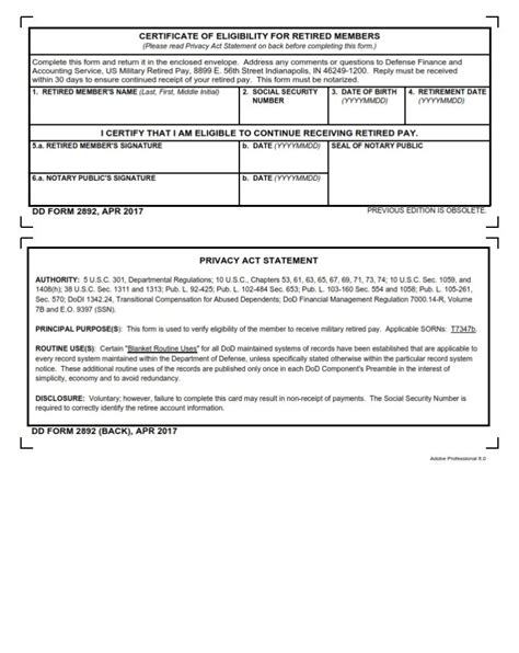 Dd Form Certificate Of Eligibility For Retired Members Free