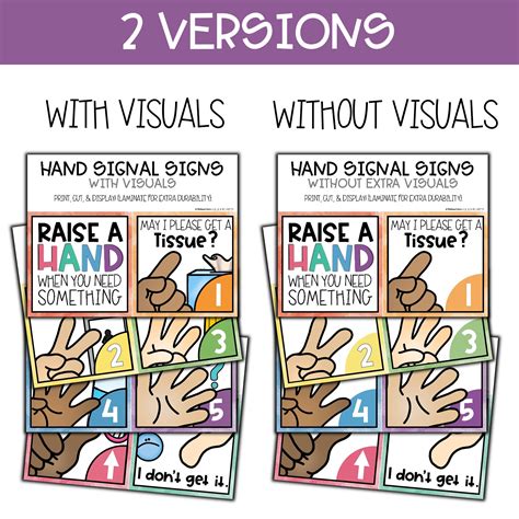 Classroom Hand Signals - Editable Posters - Multicultural | Made By
