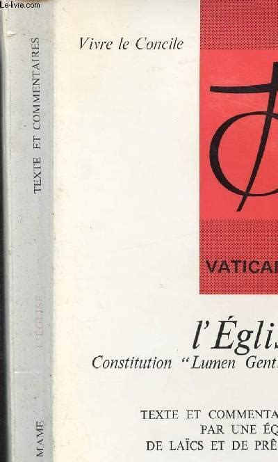 L Eglise Constitution Lumen Gentium By Collectif Bon Couverture Souple 1966 Le Livre