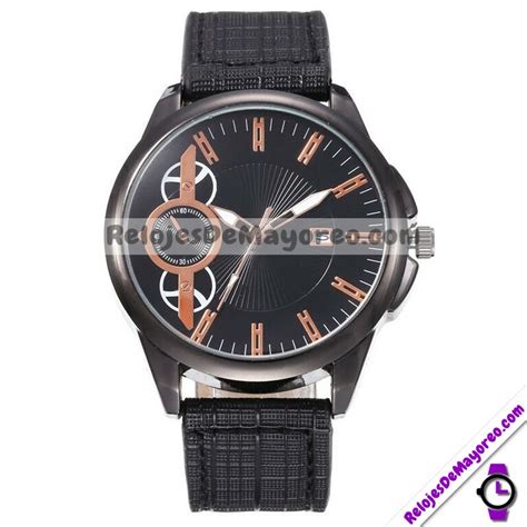 Reloj Signos Dorados Negro Extensible Piel Sintética Cromo R3353