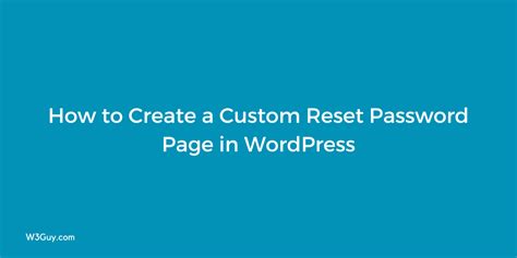 How To Create A Custom Reset Password Page In WordPress WP Content