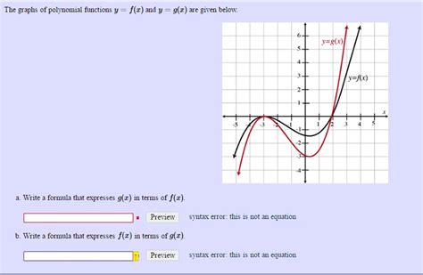 Solved The Graphs Of Polynomial Functions Y F X And Y