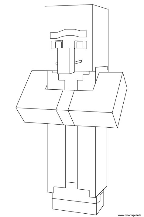 Coloriage Minecraft Villager Jecolorie