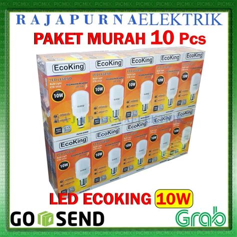 LAMPU LED BULB ECOKING 10W 10 Watt SUPER TERANG PAKET 10Pcs