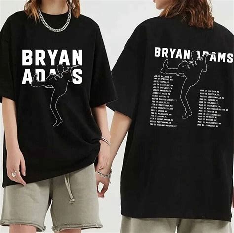 Bryan Adams Tour 2024 Black T Shirt Cotton Crew Neck T Fans All