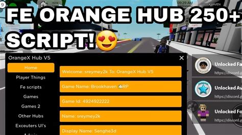 [ Op ] Roblox Fe Orangex Hub V5 Script Hub 250 Hydrogen Fluxus Delta Arceus X Mobile Youtube