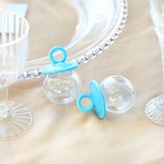 Set of 24 pcs Blue Plastic Baby Pacifier Baby Shower Party Favor Candy Holder Gift Box 2.75in ...