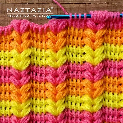 Tunisian Crochet Puff Stitch Naztazia