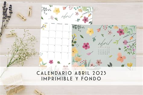 Calendario Abril 2023 Imprimible Y Fondo De Pantalla MLC Estudio